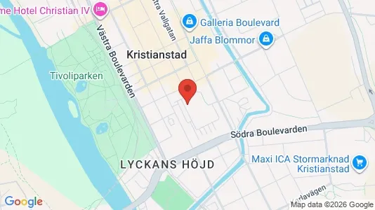 Kontorslokaler att hyra i Kristianstad - kort over placeringen