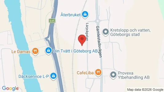 Industrilokaler att hyra i Göteborg Östra - kort over placeringen