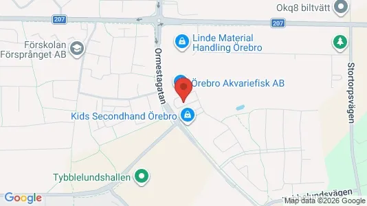 Industrilokaler att hyra i Örebro - kort over placeringen