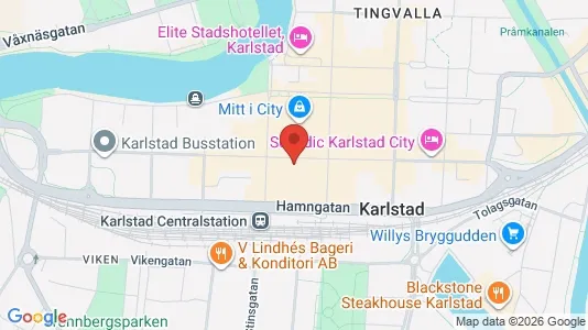 Kontorslokaler att hyra i Karlstad - kort over placeringen
