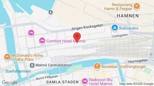 Kontorslokaler att hyra i Malmö Centrum - kort over placeringen