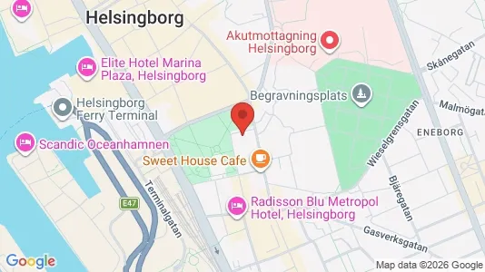 Kontorslokaler att hyra i Helsingborg - kort over placeringen