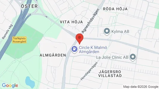 Kontorslokaler att hyra i Husie - kort over placeringen