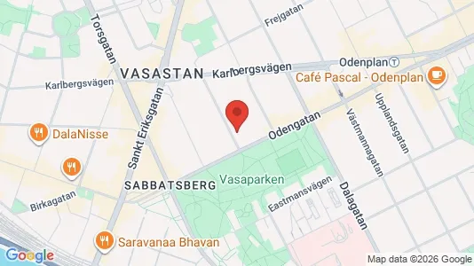 Kontorslokaler att hyra i Vasastan - kort over placeringen