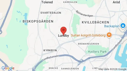 Butikslokaler att hyra i Lundby - kort over placeringen