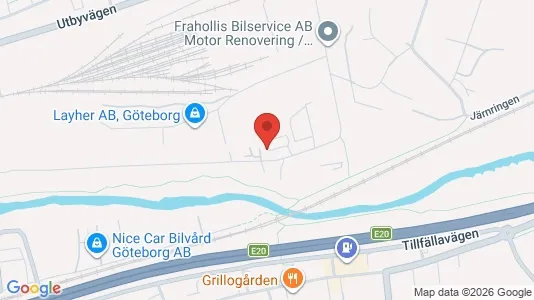 Industrilokaler att hyra i Göteborg Östra - kort over placeringen