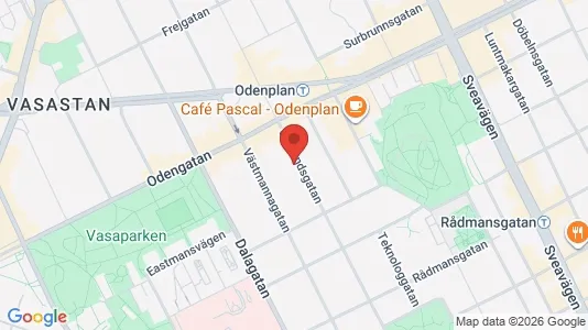 Affärslokaler att hyra i Vasastan - kort over placeringen