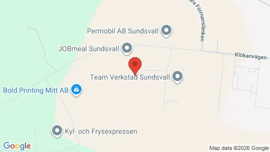 Industrilokaler att hyra i Sundsvall - kort over placeringen