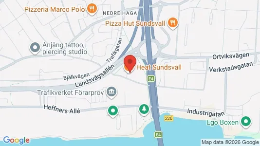 Kontorslokaler att hyra i Sundsvall - kort over placeringen