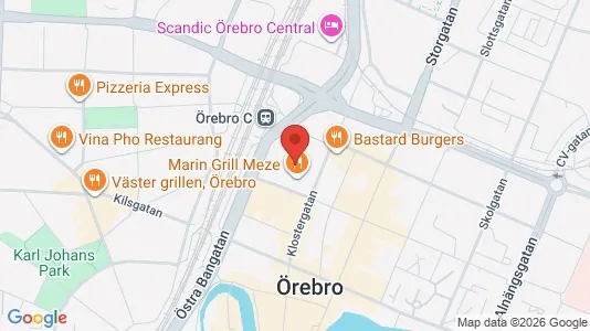 Affärslokaler att hyra i Örebro - kort over placeringen
