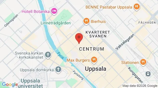 Kontorslokaler att hyra i Uppsala - kort over placeringen