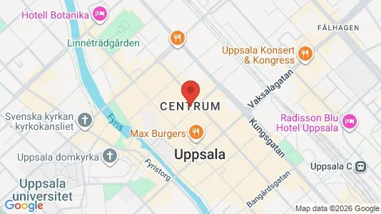 Kontorslokaler att hyra i Uppsala - kort over placeringen