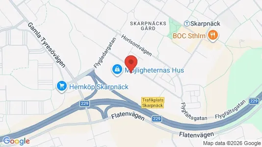 Industrilokaler att hyra i Söderort - kort over placeringen
