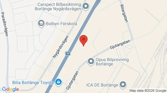 Industrilokaler att hyra i Borlänge - kort over placeringen