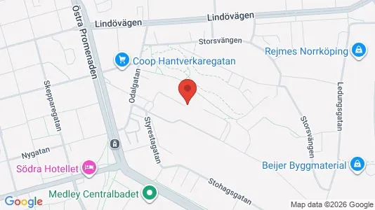 Kontorslokaler att hyra i Norrköping - kort over placeringen
