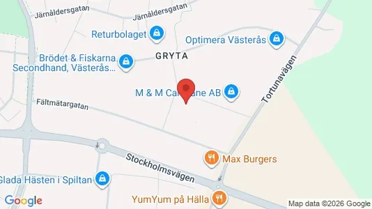 Industrilokaler att hyra i Västerås - kort over placeringen