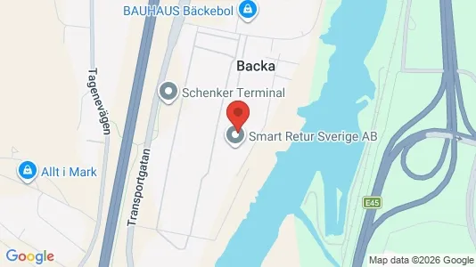 Industrilokaler att hyra i Göteborg Östra - kort over placeringen