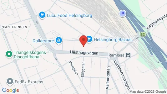 Lagerlokaler att hyra i Helsingborg - kort over placeringen