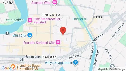 Kontorslokaler att hyra i Karlstad - kort over placeringen