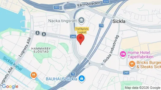 Kontorslokaler att hyra i Nacka - kort over placeringen