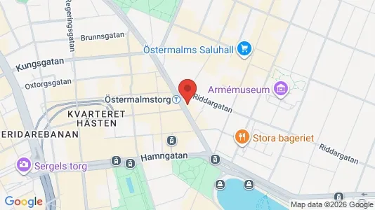 Kontorslokaler att hyra i Östermalm - kort over placeringen