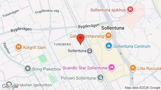 Kontorslokaler att hyra i Sollentuna - kort over placeringen