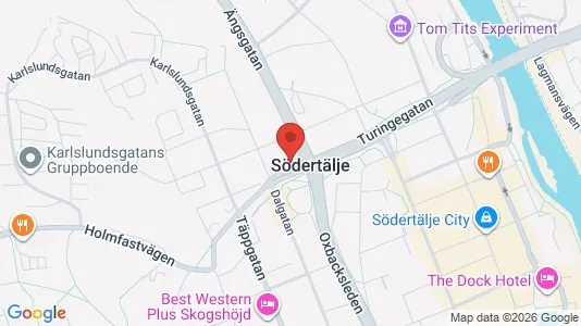 Industrilokaler att hyra i Södertälje - kort over placeringen