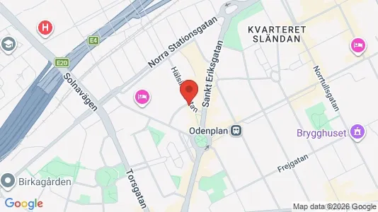 Lagerlokaler att hyra i Vasastan - kort over placeringen