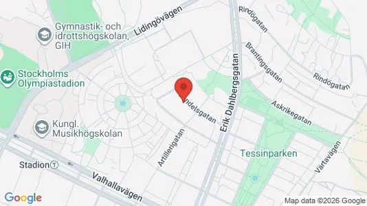 Kontorslokaler att hyra i Gärdet/Djurgården - kort over placeringen
