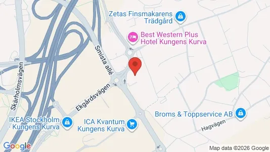 Kontorslokaler att hyra i Huddinge - kort over placeringen