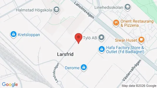 Industrilokaler att hyra i Halmstad - kort over placeringen