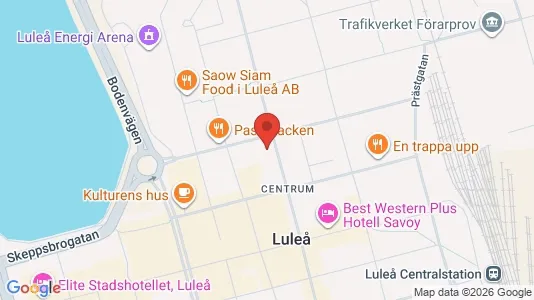 Kontorslokaler att hyra i Luleå - kort over placeringen