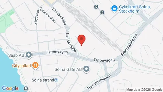 Kontorslokaler att hyra i Solna - kort over placeringen