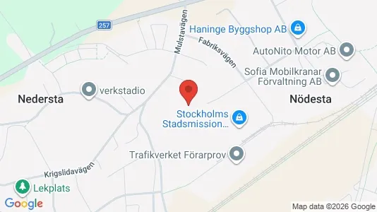 Industrilokaler att hyra i Haninge - kort over placeringen