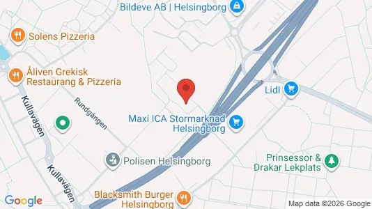 Coworking spaces att hyra i Helsingborg - kort over placeringen