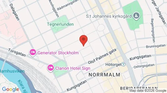 Kontorslokaler att hyra i Stockholm Innerstad - kort over placeringen