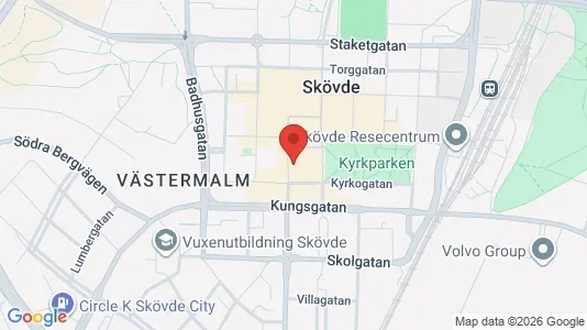 Kontorslokaler att hyra i Skövde - kort over placeringen