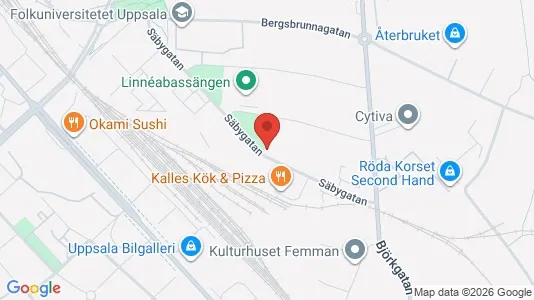 Lagerlokaler att hyra i Uppsala - kort over placeringen