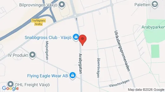 Kontorslokaler att hyra i Växjö - kort over placeringen