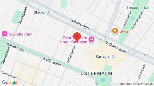Kontorslokaler att hyra i Östermalm - kort over placeringen