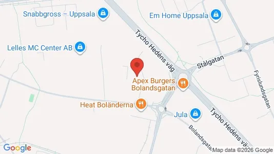 Kontorslokaler att hyra i Uppsala - kort over placeringen