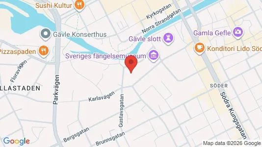 Kontorslokaler att hyra i Gävle - kort over placeringen