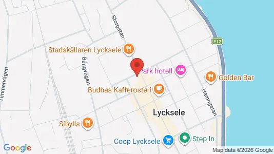 Affärslokaler att hyra i Lycksele - kort over placeringen