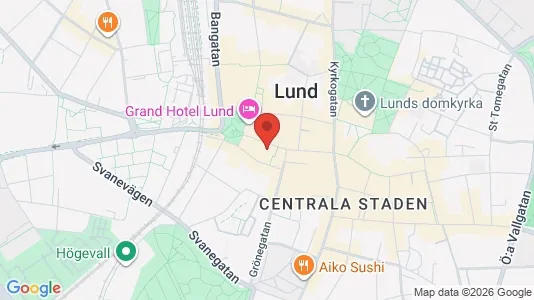 Kontorslokaler att hyra i Lund - kort over placeringen