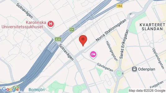 Kontorslokaler att hyra i Vasastan - kort over placeringen