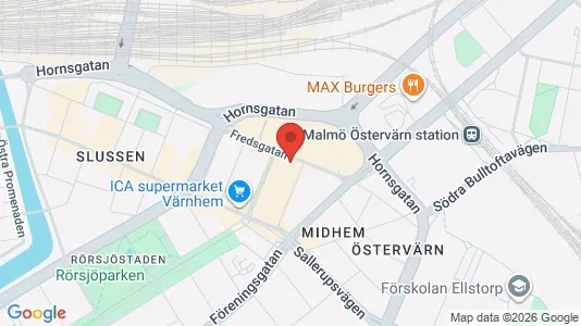 Kontorslokaler att hyra i Malmö Centrum - kort over placeringen