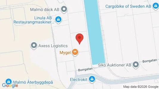 Lagerlokaler att hyra i Malmö Centrum - kort over placeringen