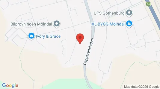Kontorslokaler att hyra i Mölndal - kort over placeringen