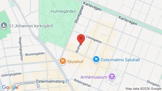 Kontorslokaler att hyra i Östermalm - kort over placeringen