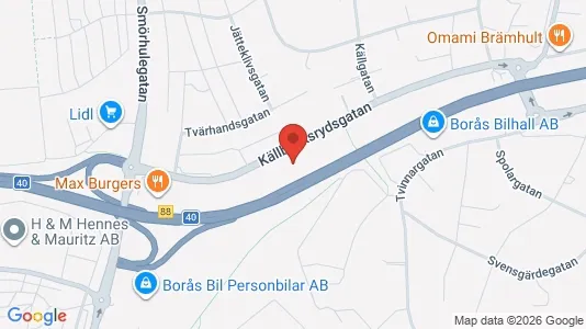 Industrilokaler att hyra i Borås - kort over placeringen